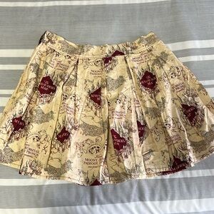 Harry Potter Marauder’s Map Pleated Skirt- Size 12